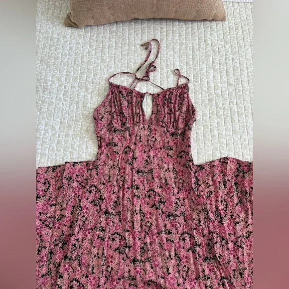 🌸 Free People Bon Voyage Floral Maxi Dress | Black Combo | Size M - Picture 7 of 15